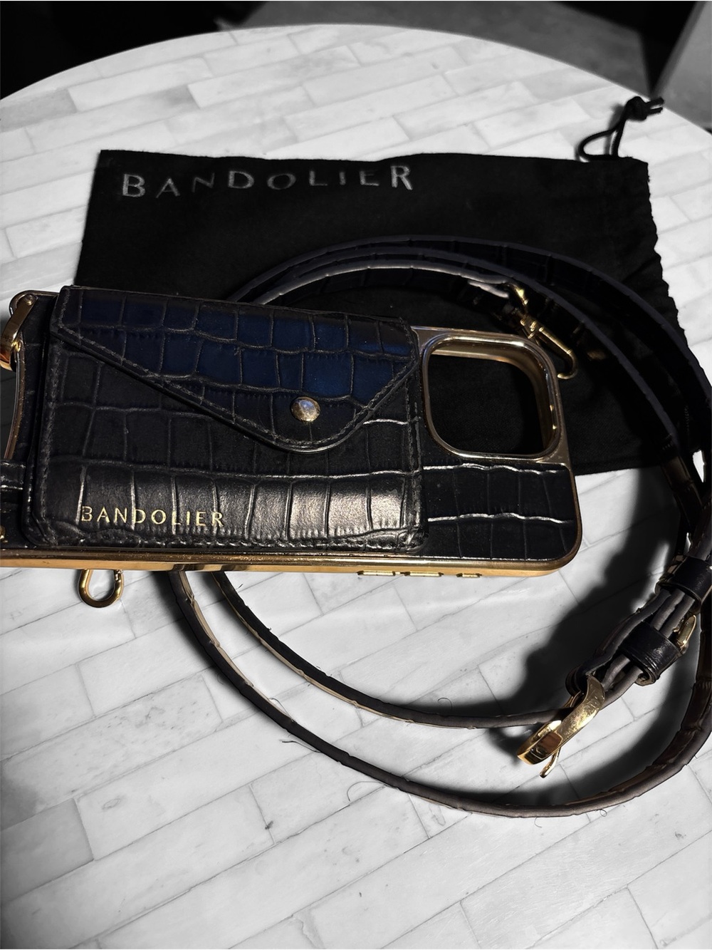 BANDOLIER 16 Pro Max Remi Leather Phone Case, Magnetic wallet and Strap